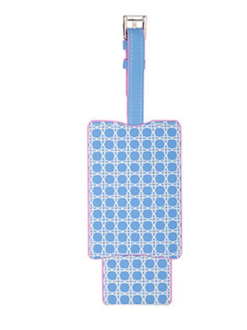 Brand New Lilly Pulitzer Luggage Tag With Pull Down ID in Frenchie Blue Caning - Picture 3 of 7